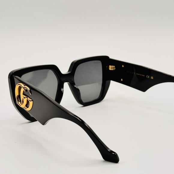 Gucci Sunglasses GG0956S 003 Black Rectangle Oversized Frame Gray Lens 54mm